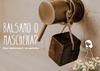 Balsamo solido 43 Grani appeso con rafia naturale vicino al rubinetto, con un fiore di camomilla essiccato